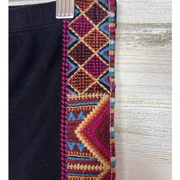 Johnny Was Women’s S Black Marjan Embroidered Stretch Ankle Legging Pants Boho - Picture 4 of 6